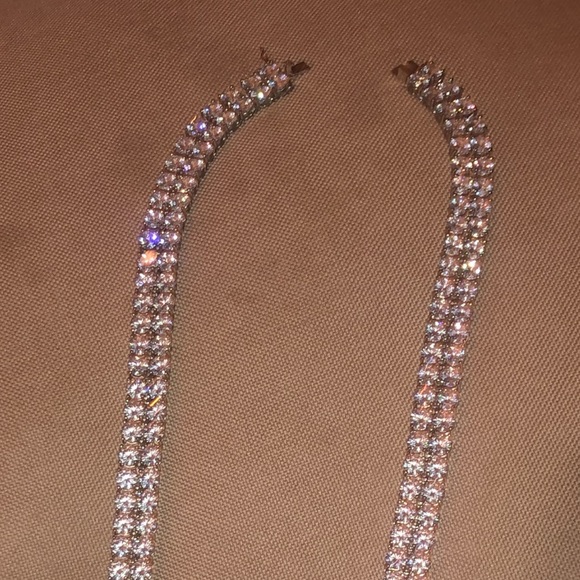 Silver tennis chain double pronged - Picture 4 of 6